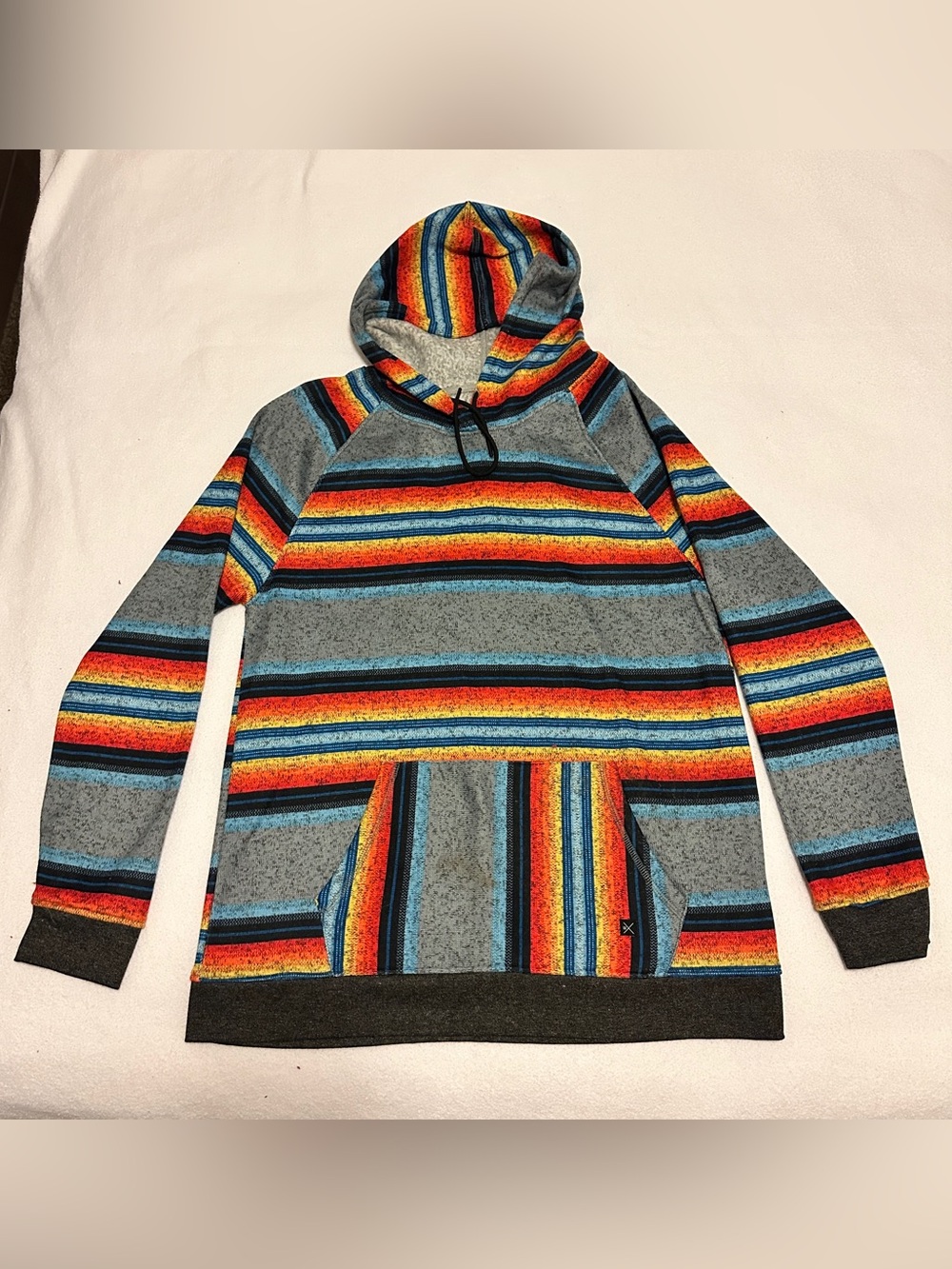 Departwest Southwestern Striped Hoodie Pullover Serape Aztec Style